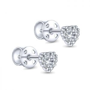 14k White Gold Diamond Stud Earrings EG9864W45JJ