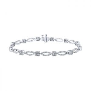 14k White Gold Diamond Tennis Bracelet TB2571W45JJ