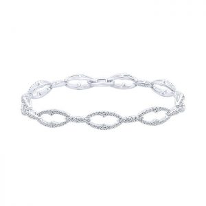 14k White Gold Diamond Tennis Bracelet TB4035W45JJ