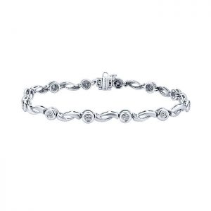 14k White Gold Diamond Tennis Bracelet TB891W45JJ