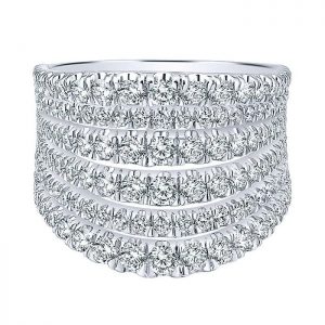 14k White Gold Diamond Wide Band Ladies' Ring LR50354W44JJ