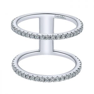 14k White Gold Diamond Wide Band Ladies' Ring LR50644W45JJ