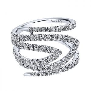 14k White Gold Diamond Wide Band Ladies' Ring LR50666W45JJ