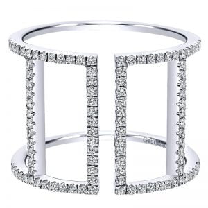 14k White Gold Kaslique Wide Band Ladies' Ring LR50896W45JJ