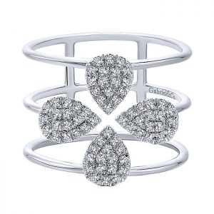 14k White Gold Diamond Wide Band Ladies' Ring LR50898W45JJ