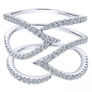 14k White Gold Kaslique Wide Band Ladies' Ring LR50933W45JJ