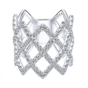 14k White Gold Diamond Wide Band Ladies' Ring LR50938W45JJ