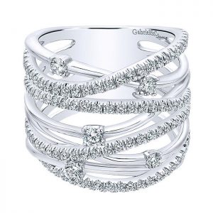 14k White Gold Diamond Wide Band Ladies' Ring LR50939W45JJ