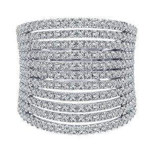 14k White Gold Diamond Wide Band Ladies' Ring LR50940W45JJ
