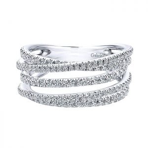 14k White Gold Diamond Wide Band Ladies' Ring LR50963W45JJ
