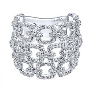 14k White Gold Diamond Wide Band Ladies' Ring LR50965W45JJ