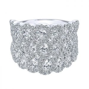 14k White Gold Diamond Wide Band Ladies' Ring LR6257W44JJ