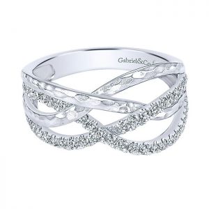 14k White Gold Diamond Wide Band Ladies' Ring LR6275W45JJ