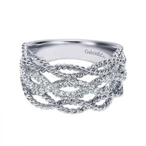 14k White Gold Diamond Wide Band Ladies' Ring LR6300W45JJ