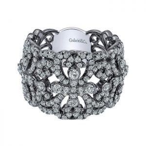 14k White Gold Diamond Wide Band 14k LR50374W45JJ