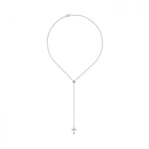 14k White Gold Diamond Y Knots Necklace NK5399W45JJ