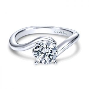 14K White Gold Round Bypass 14K White Gold Engagement Ring ER6678W4Jjj