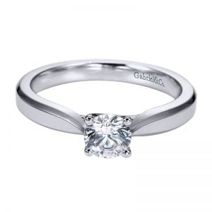 14k White Gold Solitaire Engagement Ring ER6589W4JJJ