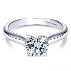 14k White Gold Solitaire Engagement Ring ER6642W4JJJ