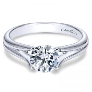 14k White Gold Solitaire Engagement Ring ER7516W4JJJ