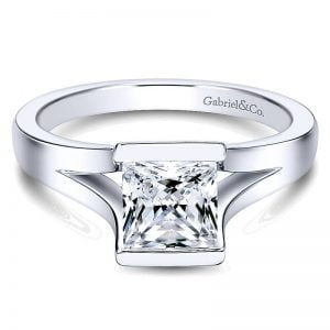 14k White Gold Solitaire Engagement Ring ER8074W4JJJ