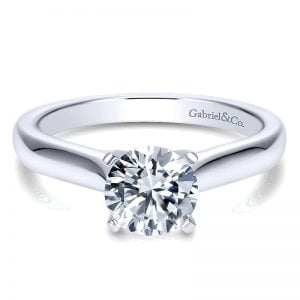 14k White Gold Solitaire Engagement Ring ER8076W4JJJ