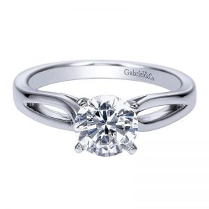 14k White Gold Solitaire Engagement Ring ER8133W4JJJ
