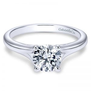 14k White Gold Solitaire Engagement Ring ER8139W4JJJ