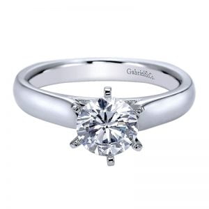 14k White Gold Solitaire Engagement Ring ER8180W4JJJ