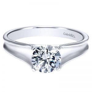 14k White Gold Solitaire Engagement Ring ER9089W4JJJ