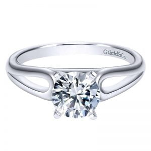 14k White Gold Solitaire Engagement Ring ER9181W4JJJ