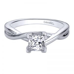 14k White Gold Solitaire Engagement Ring ER9600W4JJJ