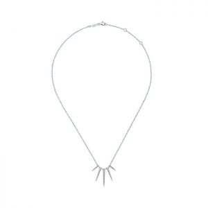 14k White Gold Spike Pave Diamond Fashion Necklace NK4727W45JJ
