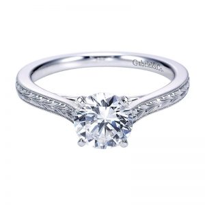 14K White Gold Straight 14K White Gold Engagement Ring ER7222W4Jjj