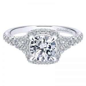 14k White and Pink Gold Diamond Double Halo Engagement Ring ER12813R4T44JJ