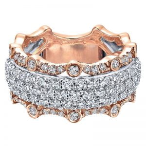 14k White and Pink Gold Diamond Fancy Anniversary Band AN12423T44JJ