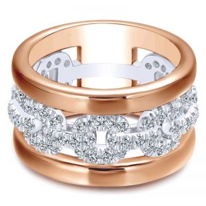 14k White and Pink Gold Diamond Fancy Anniversary Band AN13808T44JJ