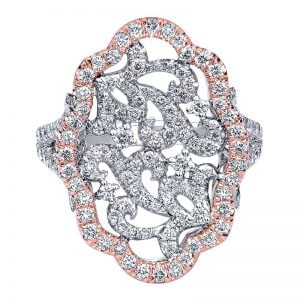 14k White and Pink Gold Flirtation Fashion Ladies' Ring LR50143T44JJ