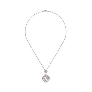 14k White and Pink Gold Diamond Fashion Necklace NK4190T44JJ