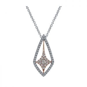 14k White and Pink Gold Diamond Fashion Necklace NK4969T45JJ
