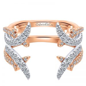 14k White and Pink Gold Diamond Jacket Anniversary Band AN12542S-T44JJ