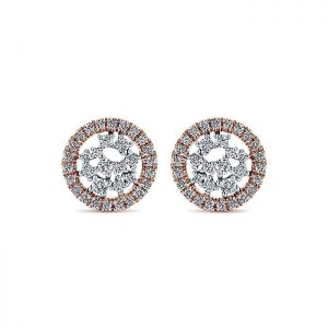 14k White and Pink Gold Diamond Stud Earrings EG12624T45JJ