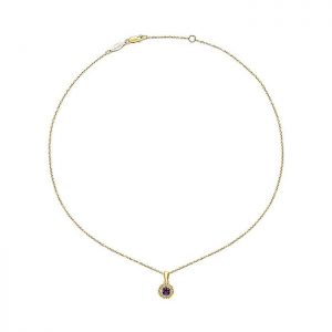 14k Yellow and White Gold Amethyst Fashion Necklace NK1690Y4JAM