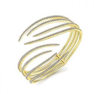14k Yellow and White Gold Diamond Bangle BG3997Y45JJ