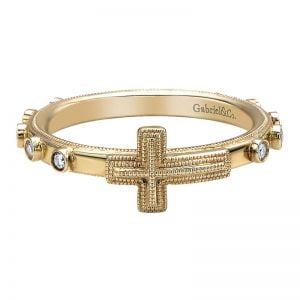 14k Yellow and White Gold Faith Cross Ladies' Ring LR5643Y45JJ