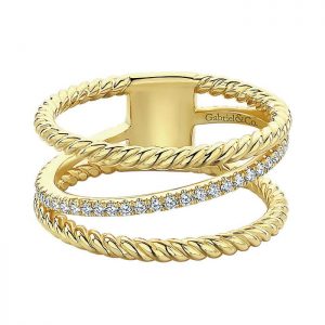 14k Yellow and White Gold Diamond Fashion Ladies' Ring LR51160Y45JJ