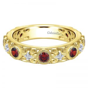 14k Yellow and White Gold Stackable Ladies' Ring LR4844Y45GN