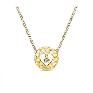 14k Yellow and White Gold Diamond Heart Necklace NK5191Y45JJ