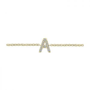 14k Yellow and White Gold Diamond Initial Bracelet TB4033A-Y45JJ