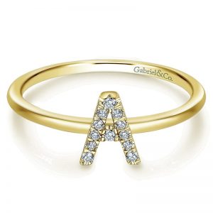 14k Yellow and White Gold Stackable Initial Ladies' Ring LR51164A-Y45JJ